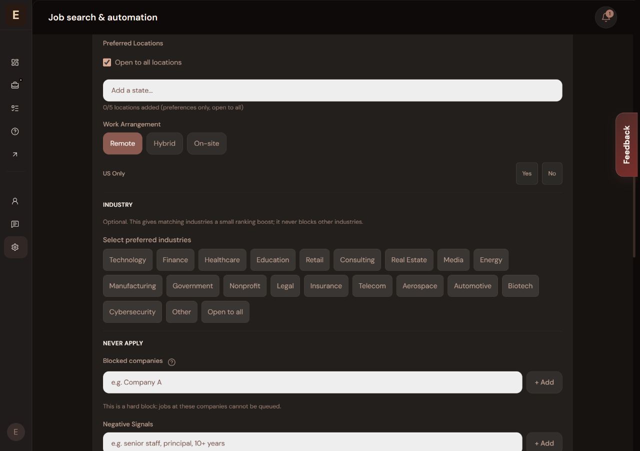 Location and remote work preferences